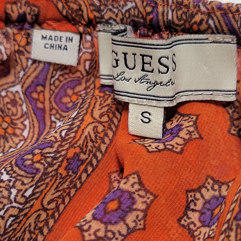 Guess Ruffle Semi-Sheer Top Size Small - Picture 5 of 7